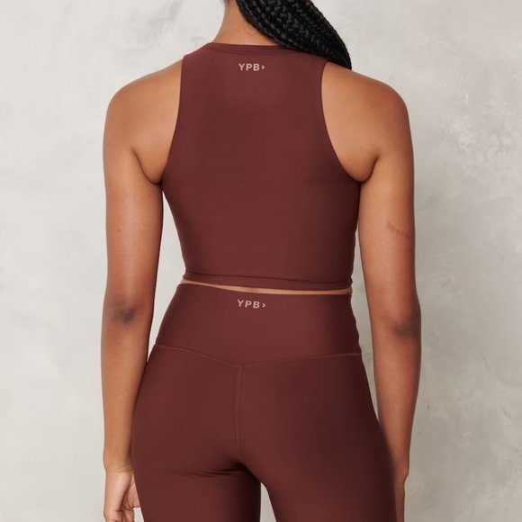 Abercrombie YPB sculptLUX Curve Love Henley Slim Tank in Cocoa - Picture 3 of 6